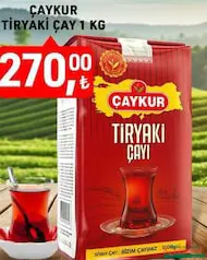 ÇAYKUR TİRYAKİ SİYAH ÇAY 1 KG fiyat ve kampanya bilgisi